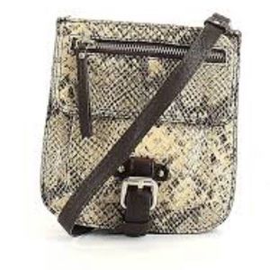 Banana Republic Brown Leather SLOAN Swingpak Crossbody snake print
